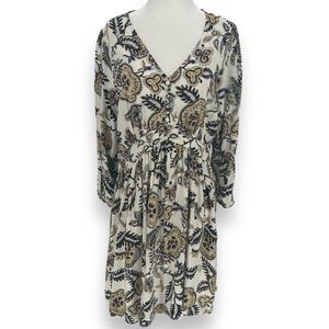 ba&sh Volver Paisley Three Quarter‎ Sleeve Mini Dress Off White Size Small bash